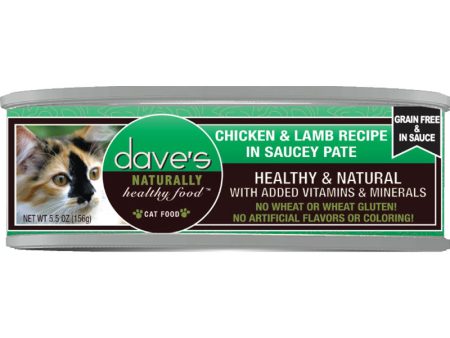 Dave s Cat Grain Free Saucey Chicken N Lamb 5.5oz. (Case of 24) on Sale