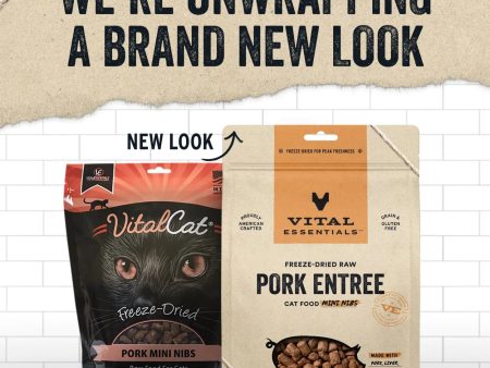 Vital Essentials Cat Freeze Dried Mini Nibs Pork 12oz. Sale