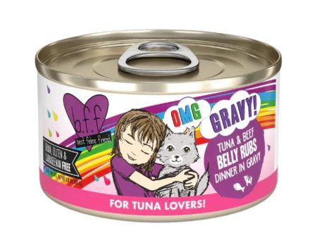 BFF Cat Omg Tuna and Beef Belly Rubs Dinner in Gravy 2.8oz. (Case of 12) Online now