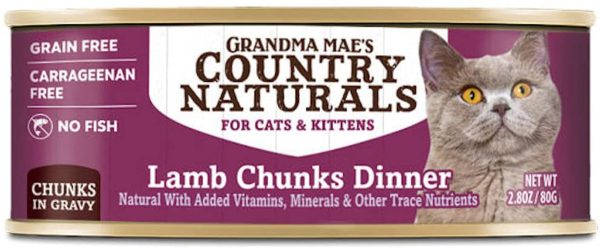 Grandma Mae s Country Naturals Grain Free Chunks in Gravy Wet Cat & Kitten Food Lamb 24ea 2.8 oz, 24 pk Cheap