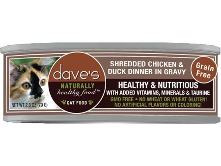 Dave s Cat Grain Free Shredded Chicken N Dog and Cat 2.8oz. (Case of 24) Sale