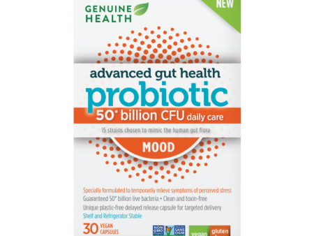 Genuine Health Advanced Gut Health Probiotic Mood 50 Billion CFU (30 Veg Caps) Discount